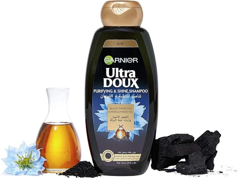 Garnier hair shampoo ultra doux black charcoal & nigell seed oil 400 ml
