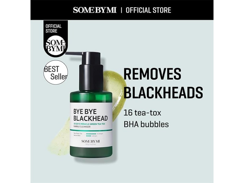 Some by mi bye bye blackhead 30 days miracle green tea tox bubble cleanser - 120g