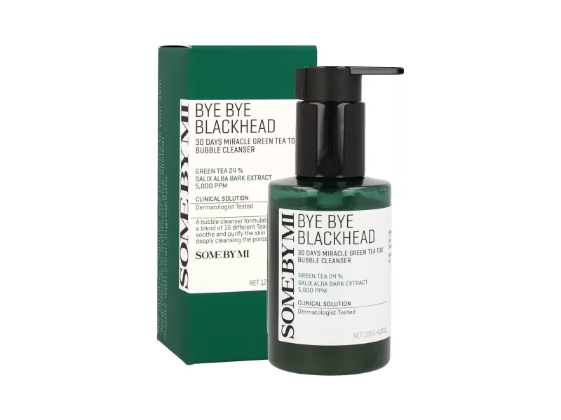 Some by mi bye bye blackhead 30 days miracle green tea tox bubble cleanser - 120g